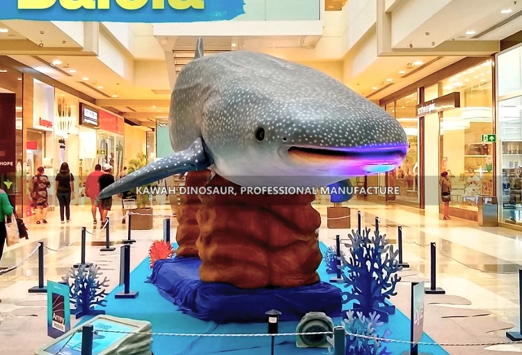 Buy Lifelike Whale Shark Statue Animatronic Sea Animal 7 Meters Long Whale Shark Model