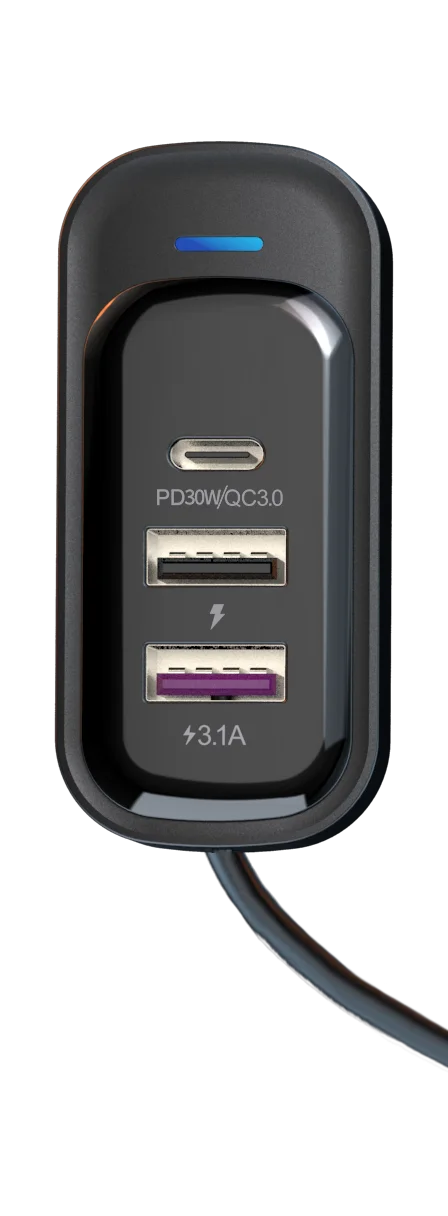 66W Dual Type C 6 Ports Super Fast Car Charger Adapter Qc3.0 Type C Car Charger For iPhone Rear Seat Fast Charge Charging