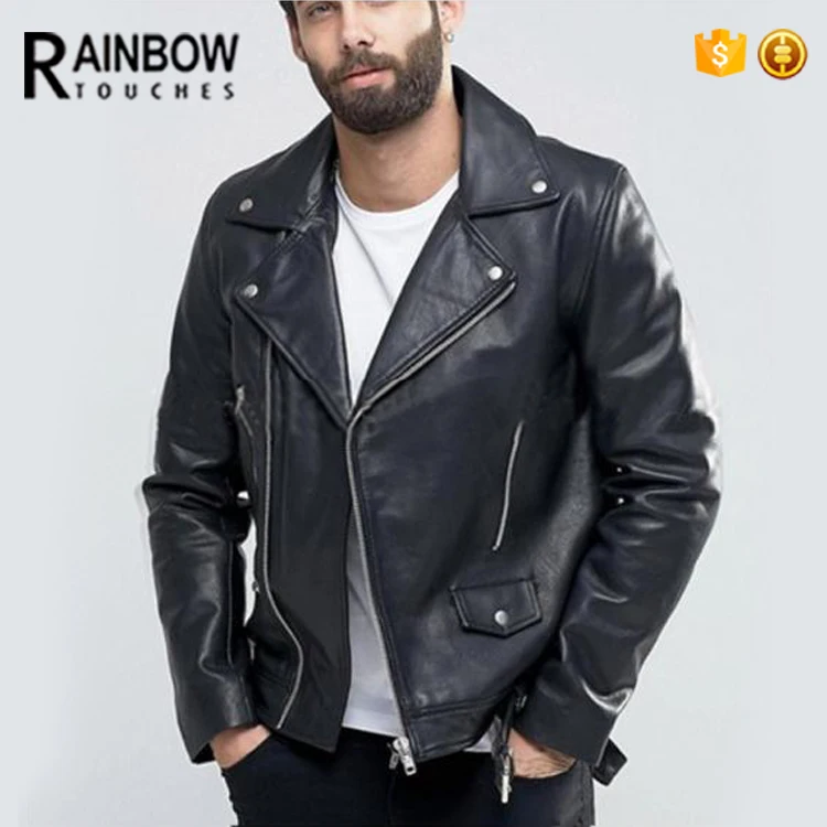 Leather Jacket China Manufacturers Motorcycle Black PU Leather Jacket