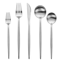Wholesale Dishwasher Safe Hotel Golden Spoons Fork Knife Restaurant Modern Matte Gold Silverware Stainless Steel