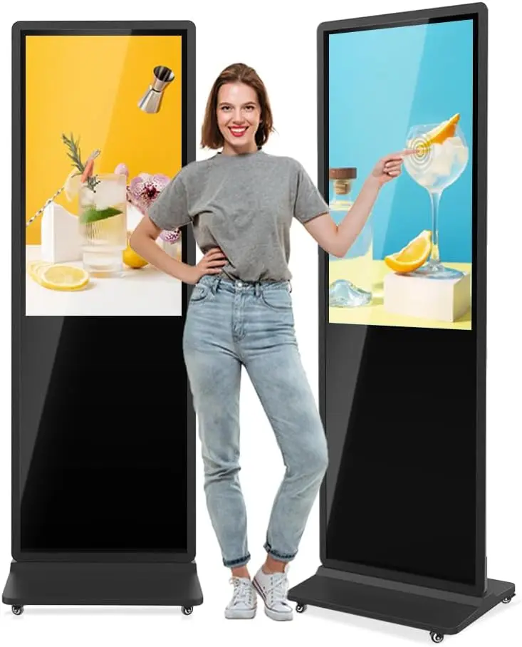 Indoor Digital Signage Touchscreen Kiosk Floor Standing Advertising Display LCD Totem Interactive Monitor with Auto Media Player