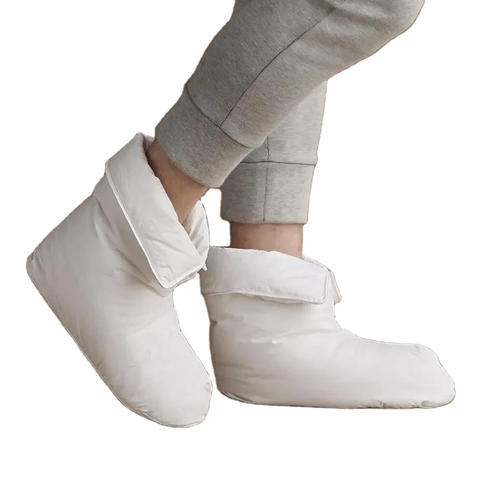 puffy down socks slippers boots Cotton Fabric Home Hotel Indoor Sleeping Unisex Feet Cover Booties