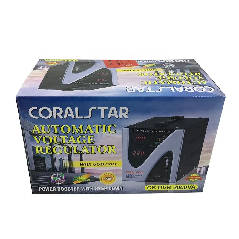 CORALSTAR Favourable Price Hot Selling Our Own Manufacturer In Stock 2000Va 1Kw Ac Servo Voltage Stabilizer