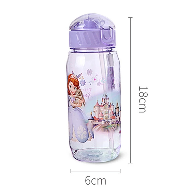 Mickey Mouse Cartoon cups With straw kids snow White Captain America Sport Bottles girls Princess Sophia Feeding cups