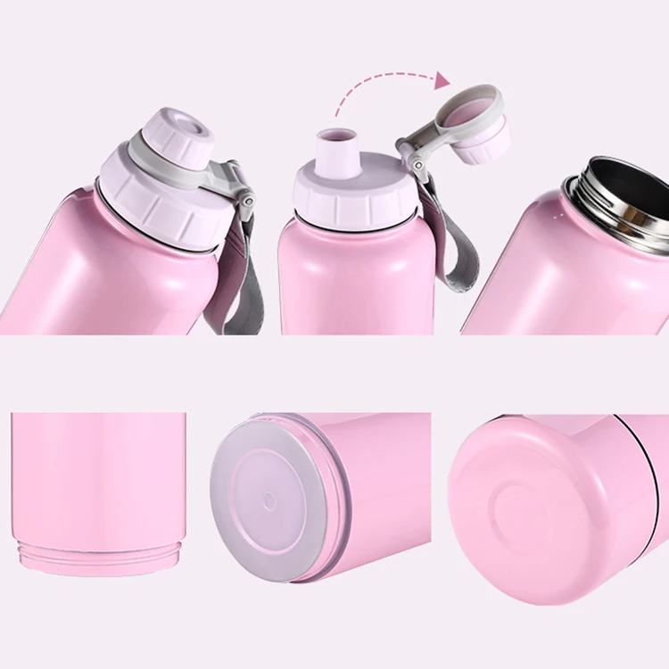 Everich Two Part Vacuum Insulated Multi-functional Stainless Steel Water Bottle With Removable Bottom Storage Plastic Bowl