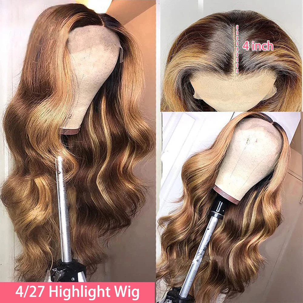 HD Transparent 40 Inch Human Hair Full Lace Front Wig HD Deep Curly Highlight piano color curly Wig Pre Plucked Raw Virgin