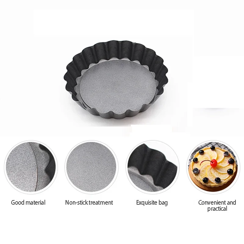 Mini Tart Pan, Small Round Quiche Pan with Removable Bottom Tart Mold Pie Pan