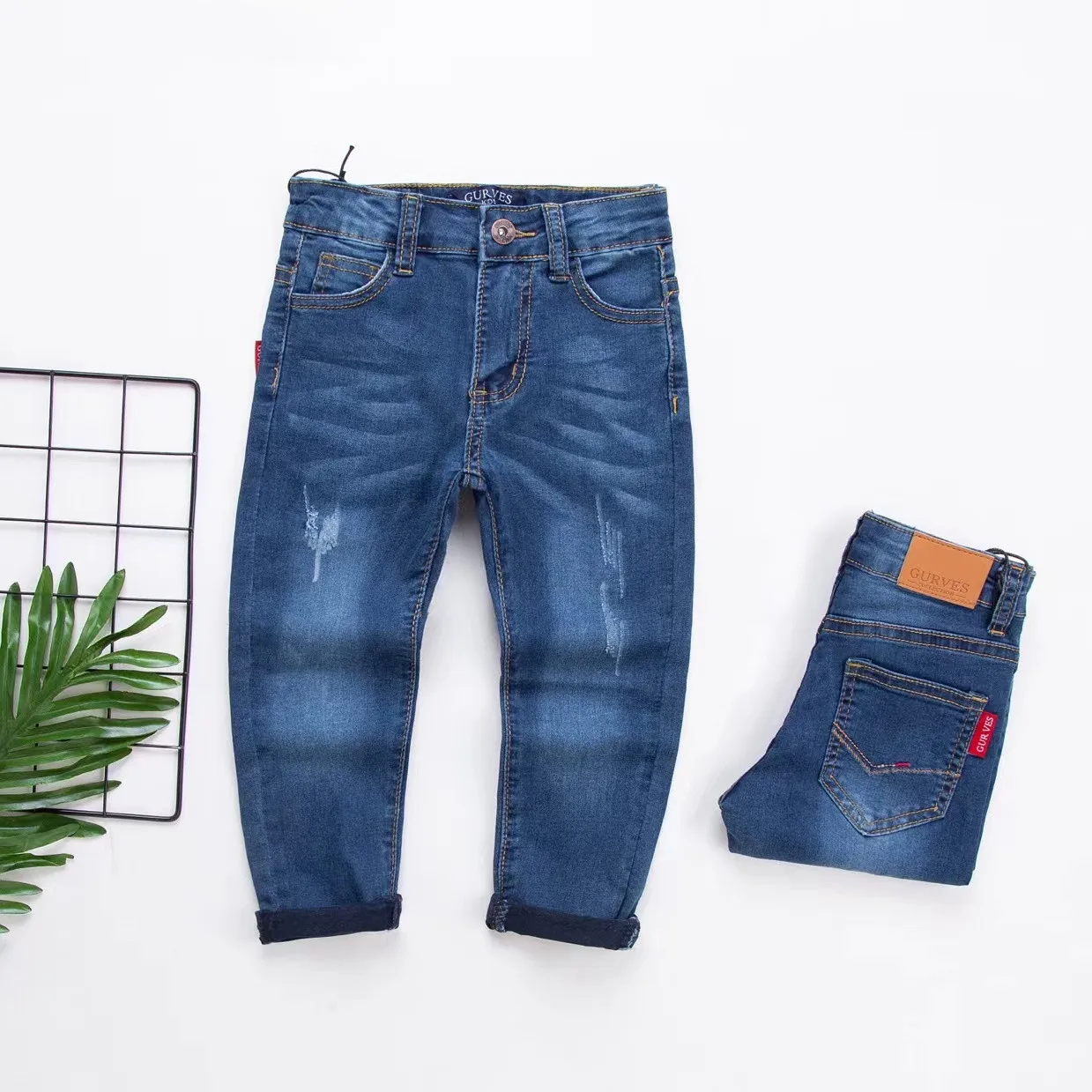 Hot Selling kids Clothing Washed Denim kids Pants Wholesale Price Simple Style Boys Jeans