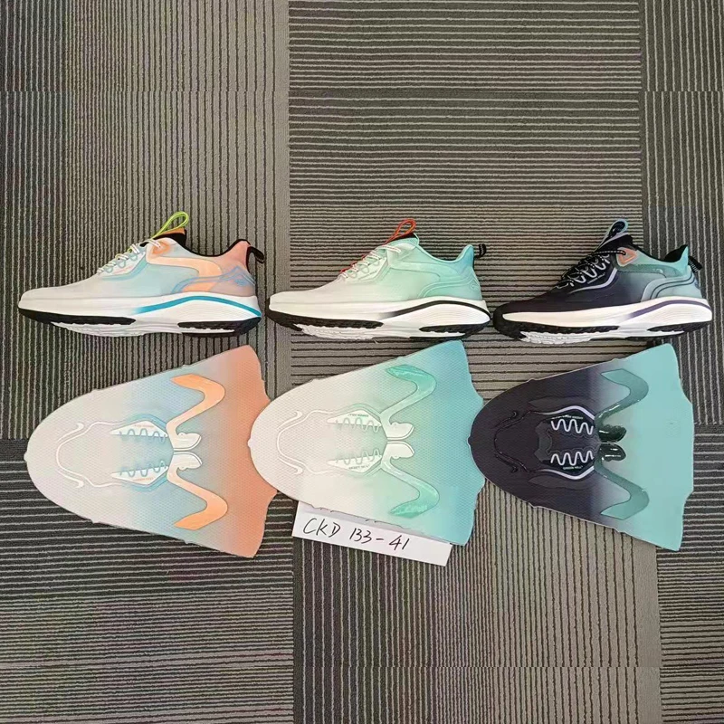 Wholesale sport shoes parts semi finished jacquard material shoes upper sneaker vamp cheap running shoe upper