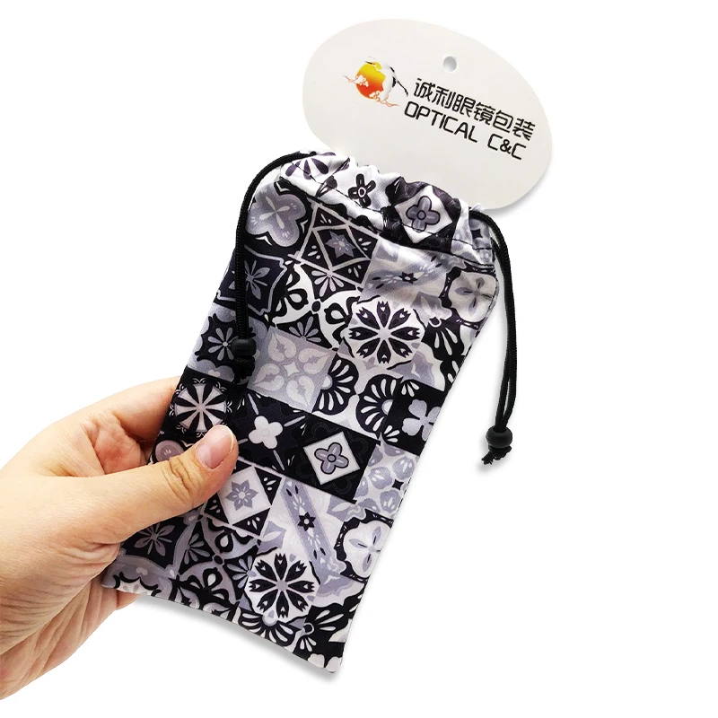 Custom eco-friendly Sunglasses Pouches Microfiber Drawstring Bags Sunglasses Bag Case Fashion Portable Glasses Bag