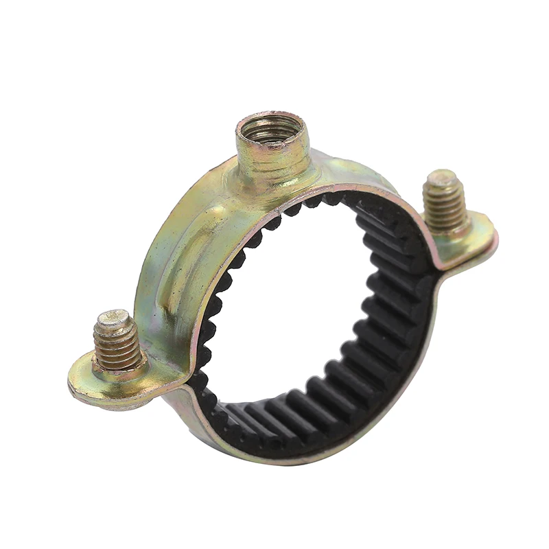 Good Selling Light duty Pipe Clamp with Internal Rubber Yellow Zinc Plated Single M7 Hose Clamp Pipe for gas