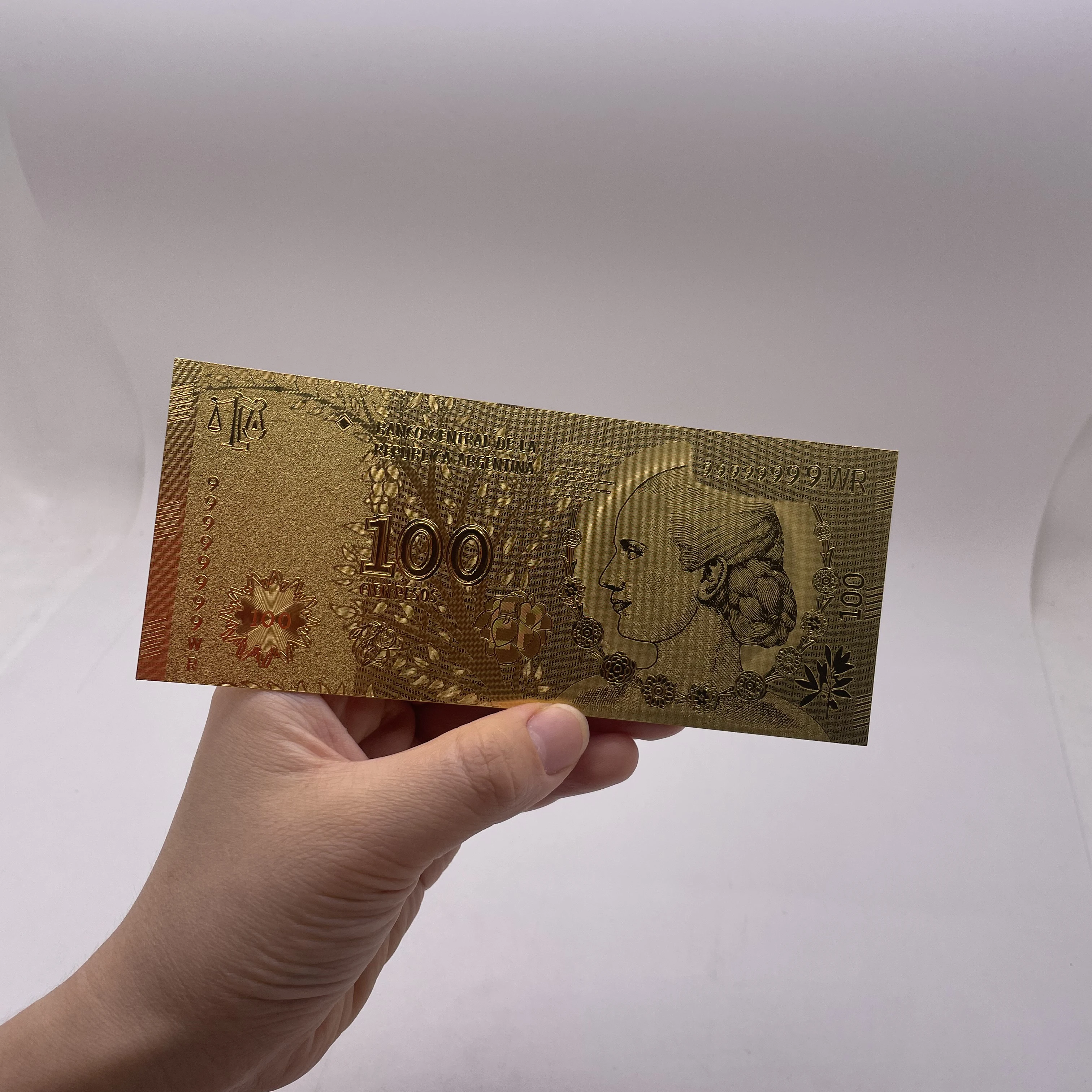 Free shipping Argentina money 100 ARS 24k gold plated foil banknote in stock