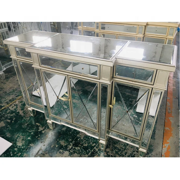 2024 Foshan Factory Hot Sale Mirror Furniture Modern Design Cabinet Home Decorative Sideboard Living