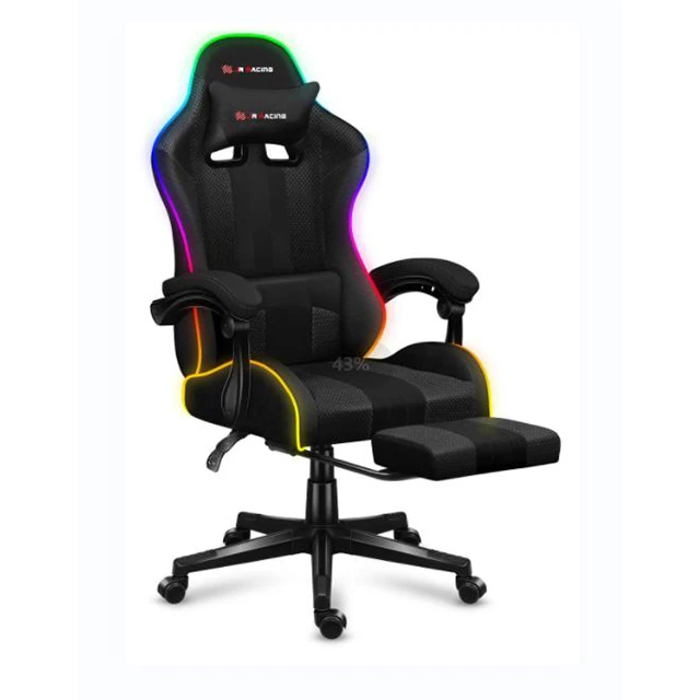 Wholesale Black Silla Gamer Racing Chair RGB Gaming Chair Computer Gamer Chair PC With Footrest