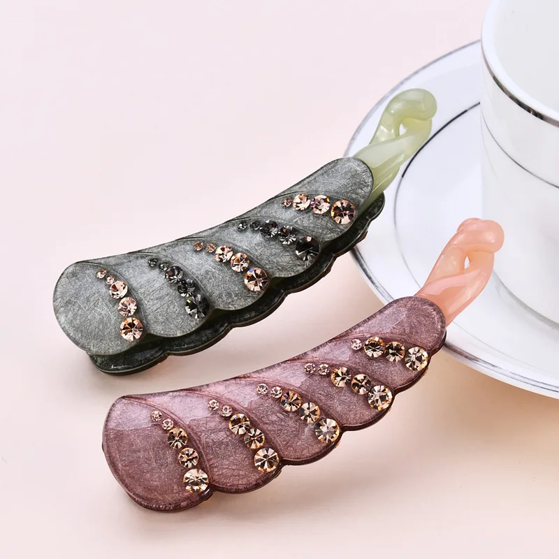 
Acrylic hairpin headdress banana clip hair band vertical clip elegant Leaf Lady banana clip 