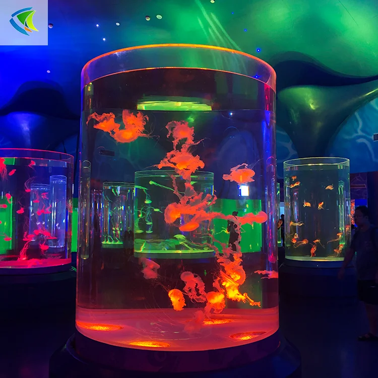 black and white acrylic jellyfish tank moonlight jellyfish aquarium import material  100%