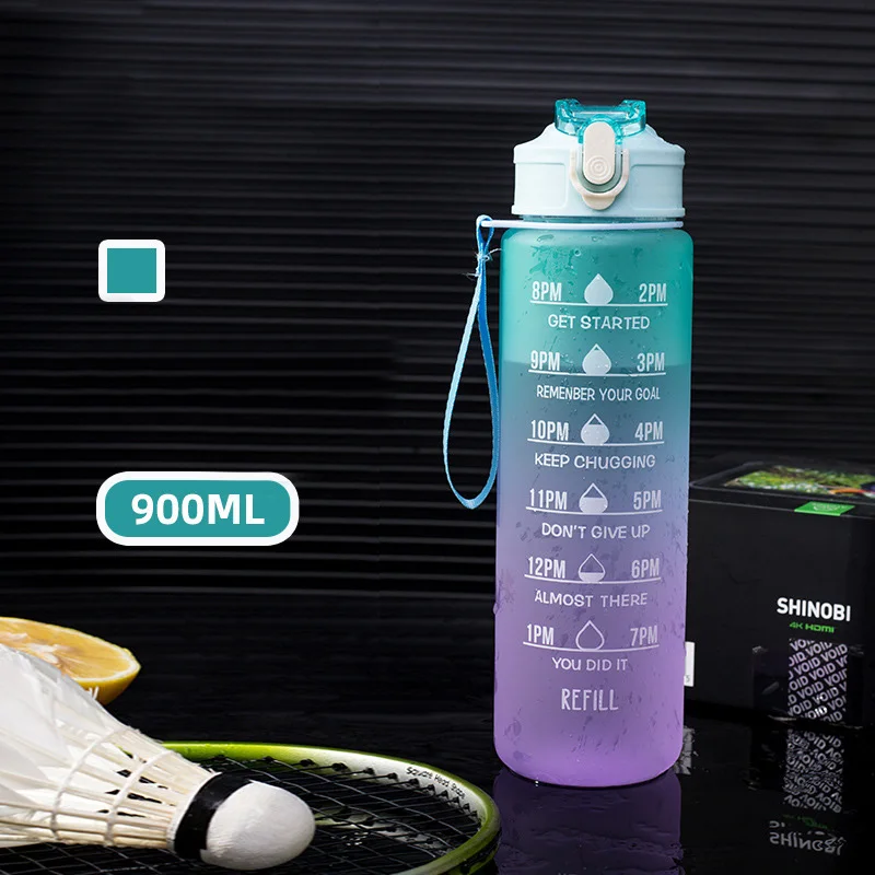 PASUXI Workout Sport Custom Logo Insulated Straw Strainer Tritan Plastic Motivational Water Bottles With Time Marker