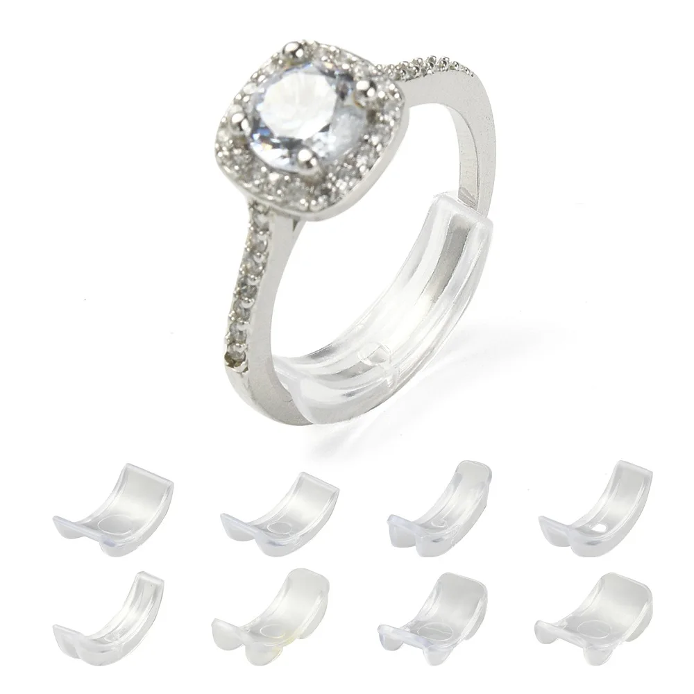 8pcs/set TPU Invisible Ring Size Adjuster Rings Adjustment Guard Spacer Universal Ring Size Adjuster Jewelry Tools