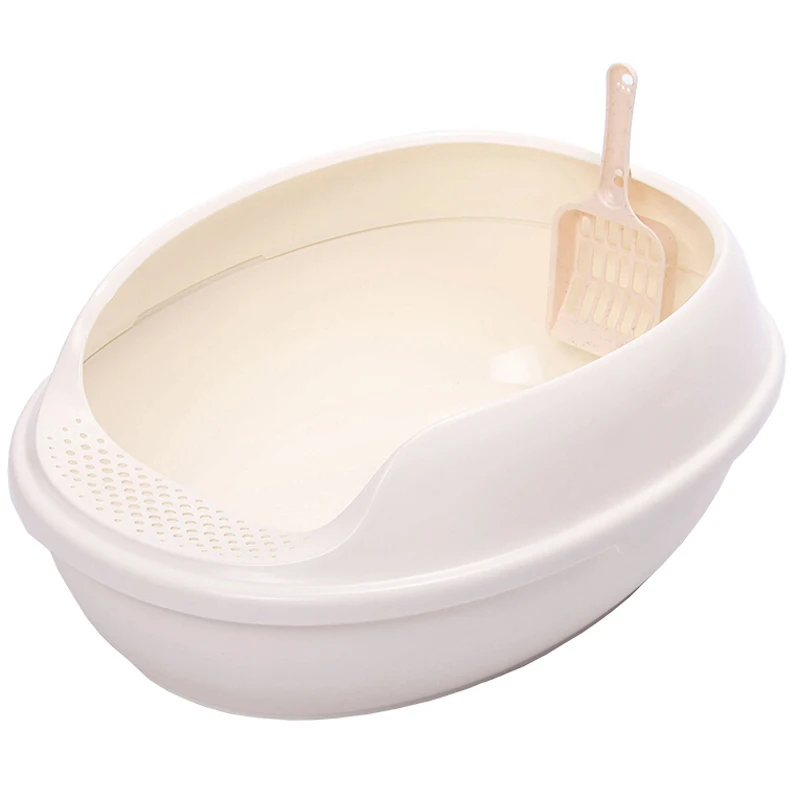 Hot Sale Luxury Cat Indoor Plastic Cat Litter Box Tray Poop Scoop Large Cat Litter Pan