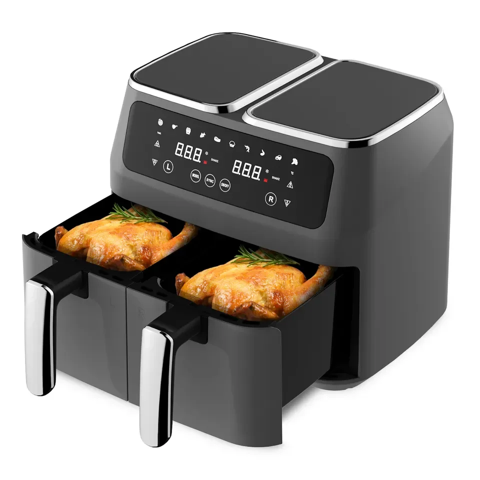 Skyson double zone air fryer with dual basket 4.5L+4.5L big capacity smart digital display air fryer