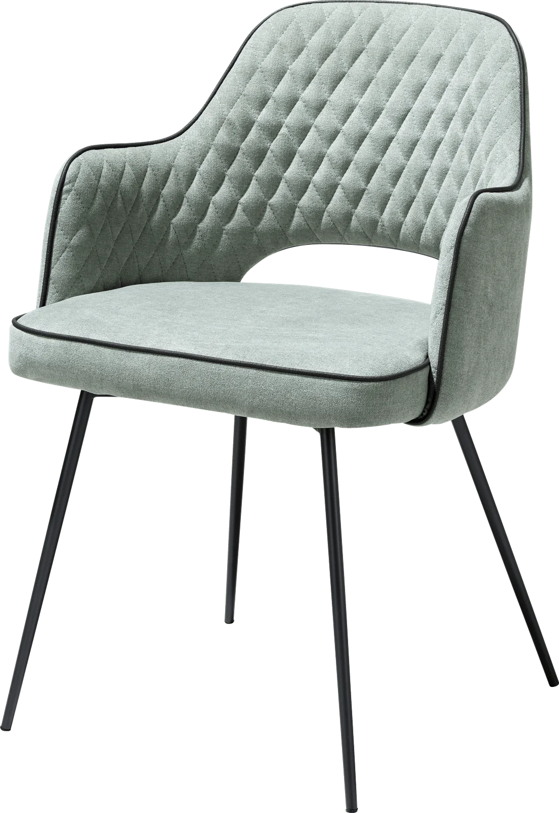 Fashion High Quality Diamond Pattern Elegant Fabric Dining Chair With Arm Rest
