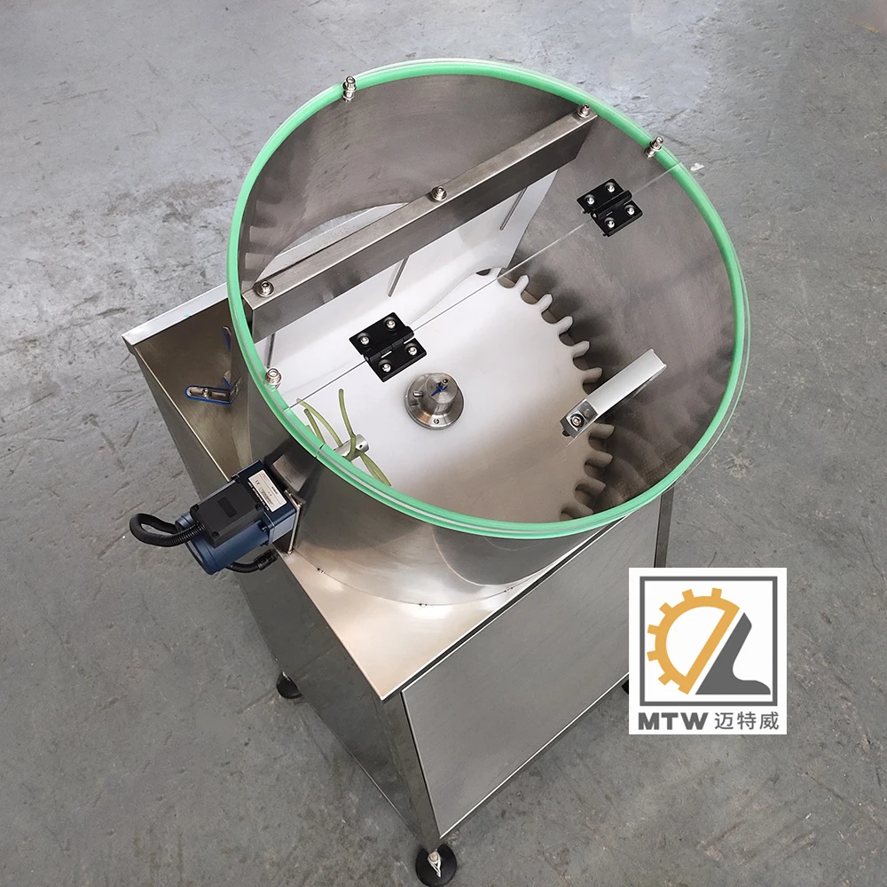 MTW automatic bottle unscrambler feeder small bottle feeding machine  filling, labeling and capping production line