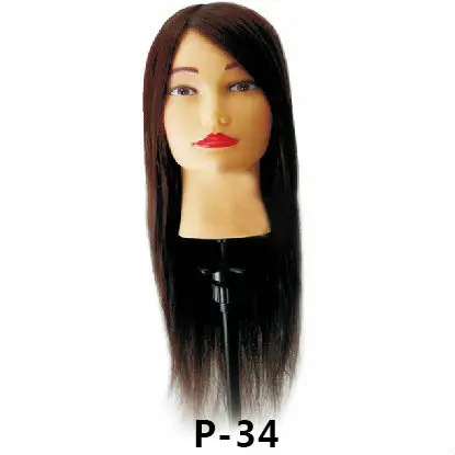 2024 new Hairdresser Teaching Head Barber Head Human Hair Styling Training Head With Black Hair