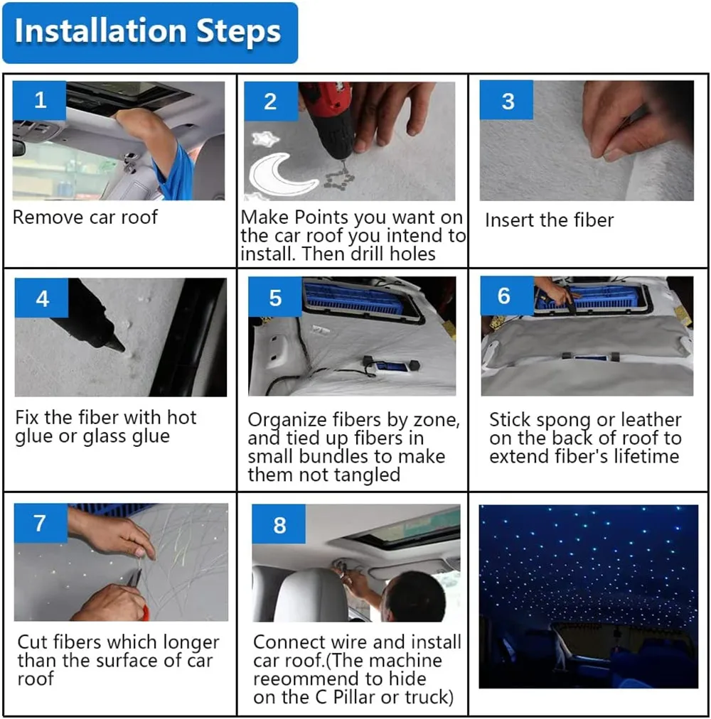 2024 Hot Drop Shipping 16W RGBW Starlight Kit Starlight Car Roof Kit with 420pcs Optical Fibers