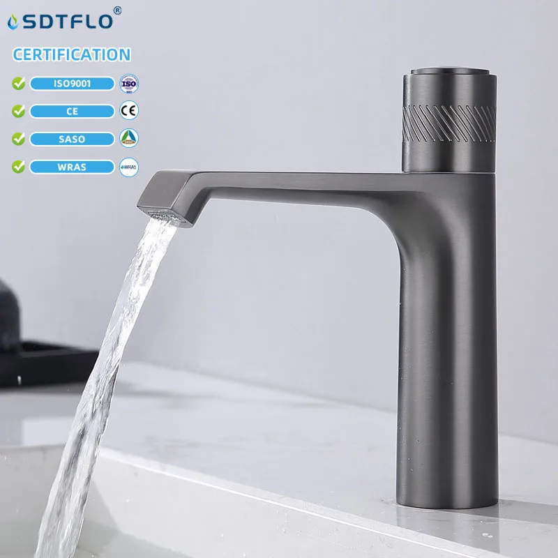 Customized Hand Wash Basin Faucet Hot Cold Water Bathroom Rotating Mixer Tap Rotatable Handle Basin Faucet