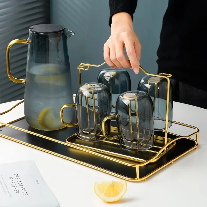 Cold Water Clear Jug Glass Drink Ware Juice Glass Jug Tea Pitcher Borosilicate Glass Water Pots & Kettles All-season Sustainable