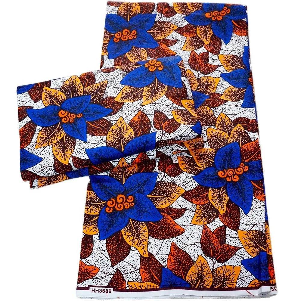 High Quality 6 Yards Per Piece 100% Cotton African Wax Fabric Holland Wax