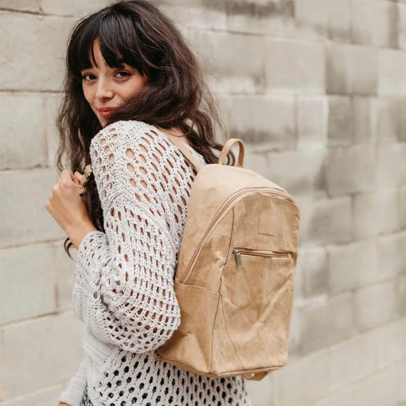 Union Custom Logo Washable Paper Backpack Manufacturer Eco Friendly Women Stylish Laptop Backpack