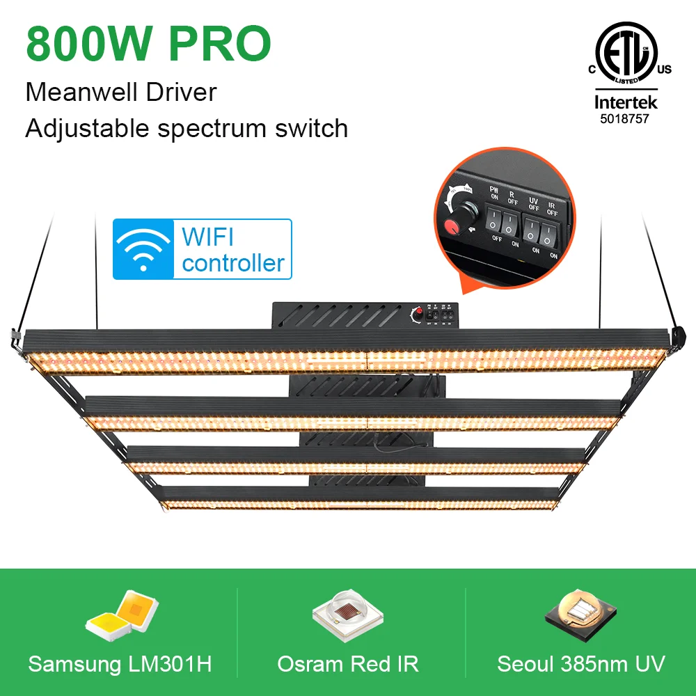  Сельскохозяйственный Wi-Fi контроллер app 800 Вт samsung lm301h mix oslon красный УФ-переключатель светодиодная световая балка для выращивания
