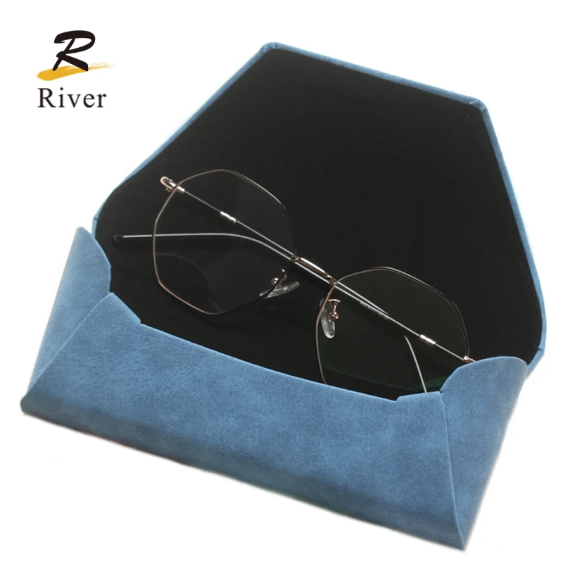 High Quality soft handmade custom leather optical eyeglasses pouch eyewear glasses box spectacle case