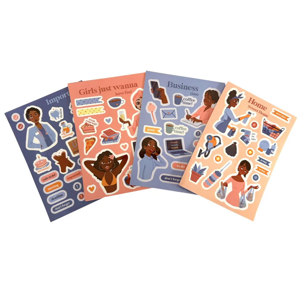 Waterproof Luxury Business Logo Printing High Quality Self Adhesive Custom Vinyl Kiss Cut Sticker Sheets Die Cut Stickers