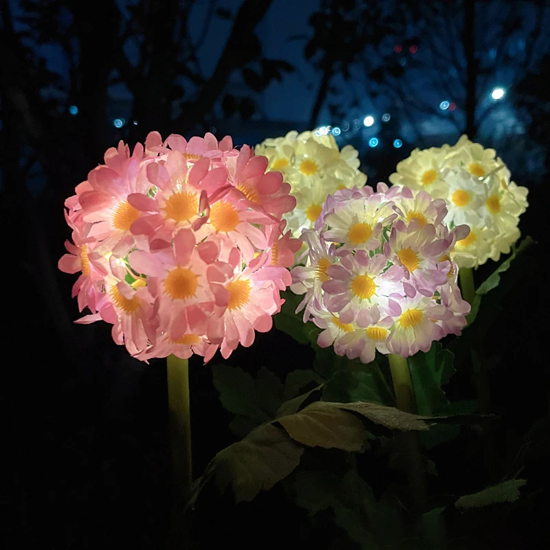 Howlighting уличные свадебные праздничные украшения водонепроницаемые с пейзажем ромашка шар Цветочная лампа светодиодные садовые светильники на солнечной батарее