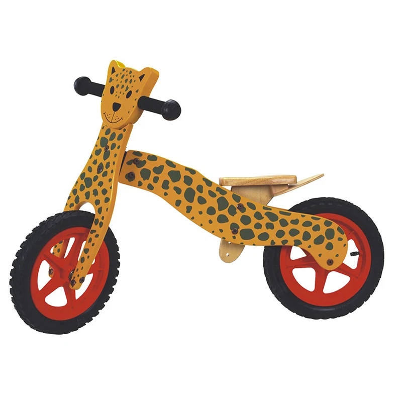 12 inch kids wooden balance bike wooden bike leopard