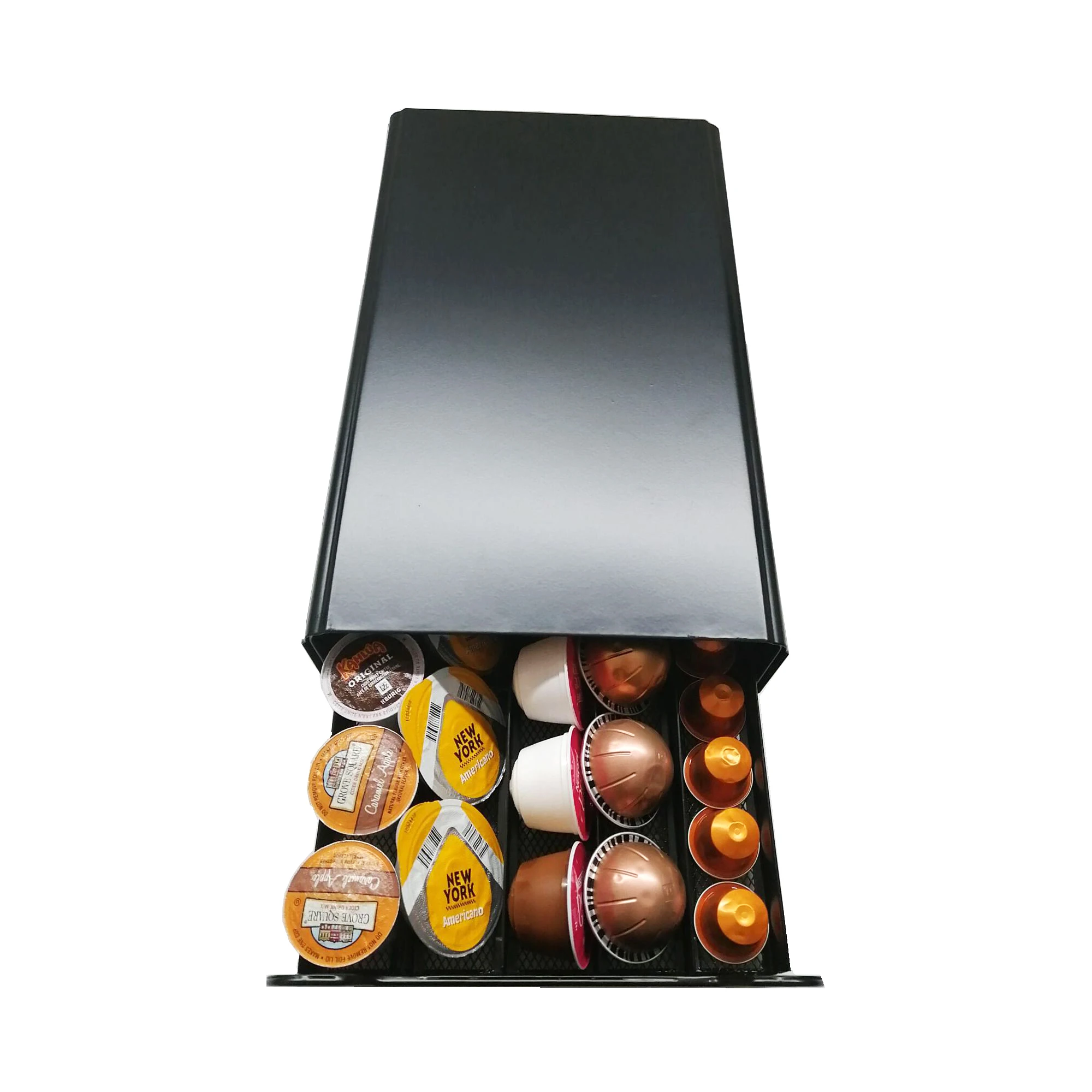 Multi-Functional Black Dolce Gusto Nespresso Vertuoline Coffee Pod Drawer Home Use Kitchen Storage Holder with Box Packed