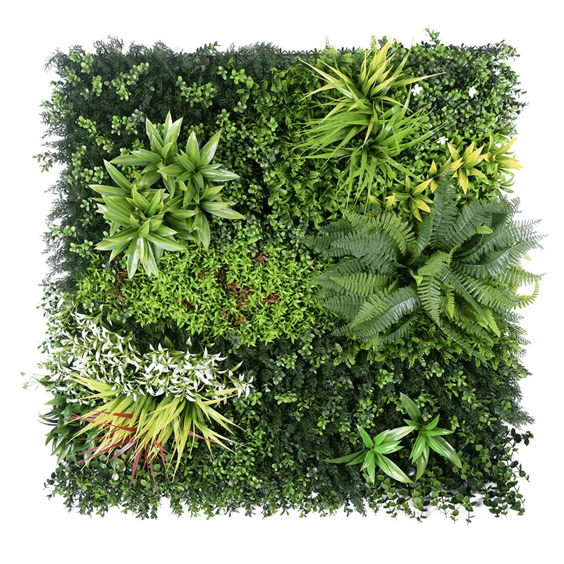 Vertical garden decoration artificial grass wall decor plastic foliage artificial green plant panel