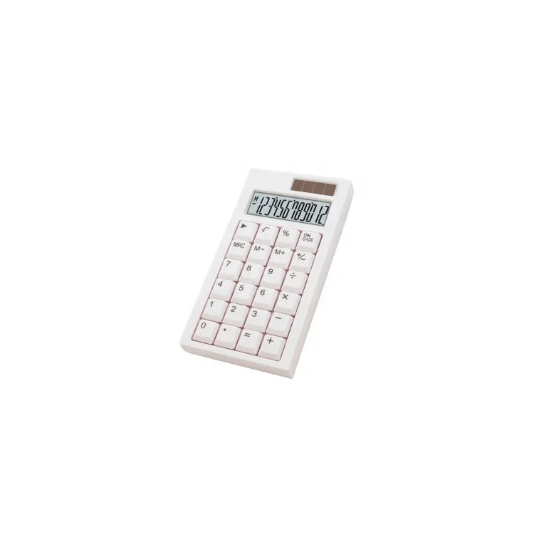 Desktop Calculator With Tax Rate 12 Digit Solar White Solar Calculator