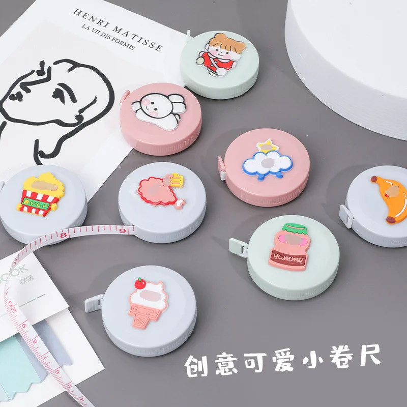 Оптовая продажа индивидуальная Милая мультяшная маленькая лента двусторонний измерительный инструмент для учеников мягкая линейка детей школьные и офисные канцелярские принадлежности