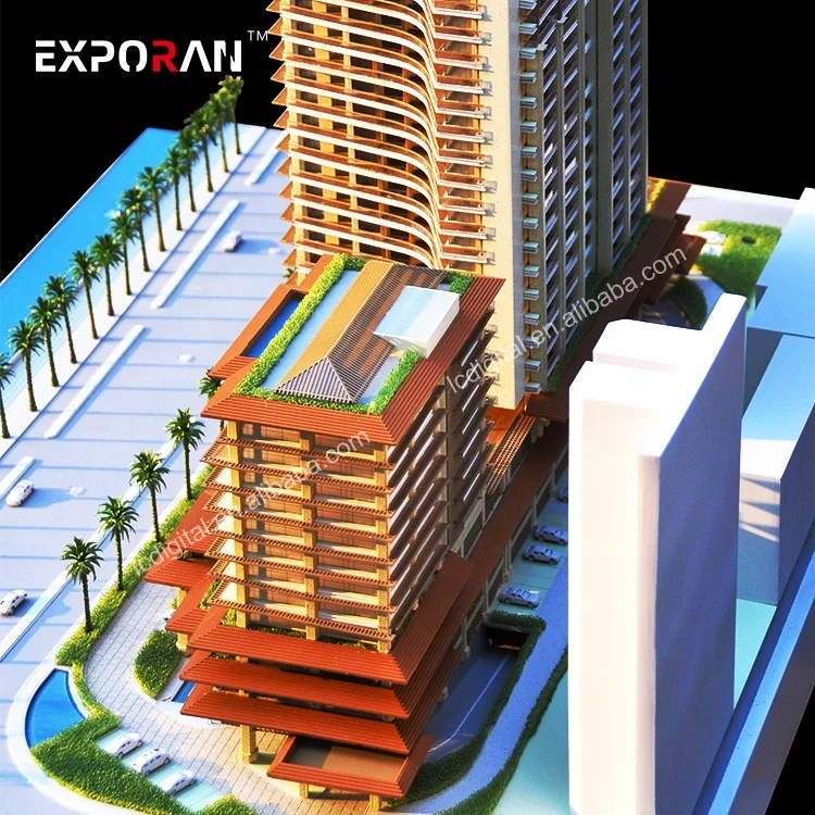 Architectural acrylic 3d models for business center in other construction & real estate