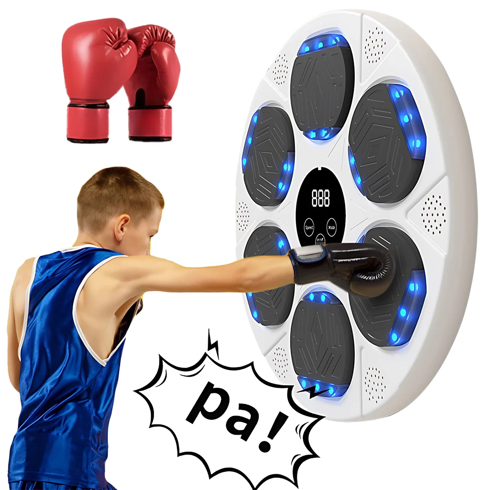 Electronic Wireless Home Target Wall Mounted With Boxing Glove One Punch Training Smart Music Boxing Machine