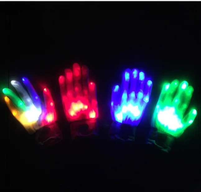 2020New Led Gloves Light-up LED Party Gloves Multicolor glowing flashing Led Glove for Halloween and Kids Toy andChristmas
