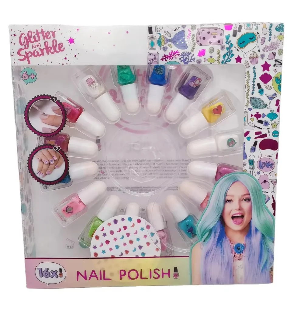 Diy Best Selling Makeup Toy Pretend Play Beauty Polish Tool Nail Girls Kids Pretending Makeup Sets Kid Nail Polish Set