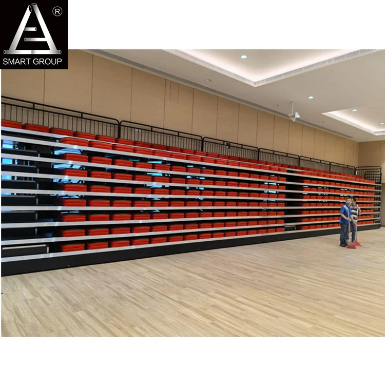 Factory Price Indoor Grandstand Seating Telescopic Tribune Bleacher Retractable Bleacher With Soft Folding Stadium Seat