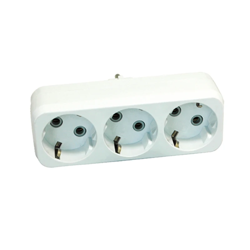 Type 3 Electrical Socket Factory Cost European Adapter Electrical Plug Standard Grounding White PP Material CE, Rohs XH-A1004