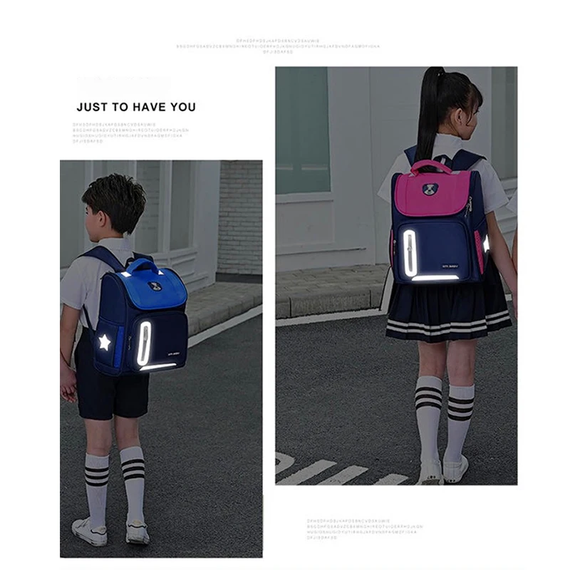 Elementary school bag Ridge protection for boys and girls logo reflective Elementary School Children backpack for teenager