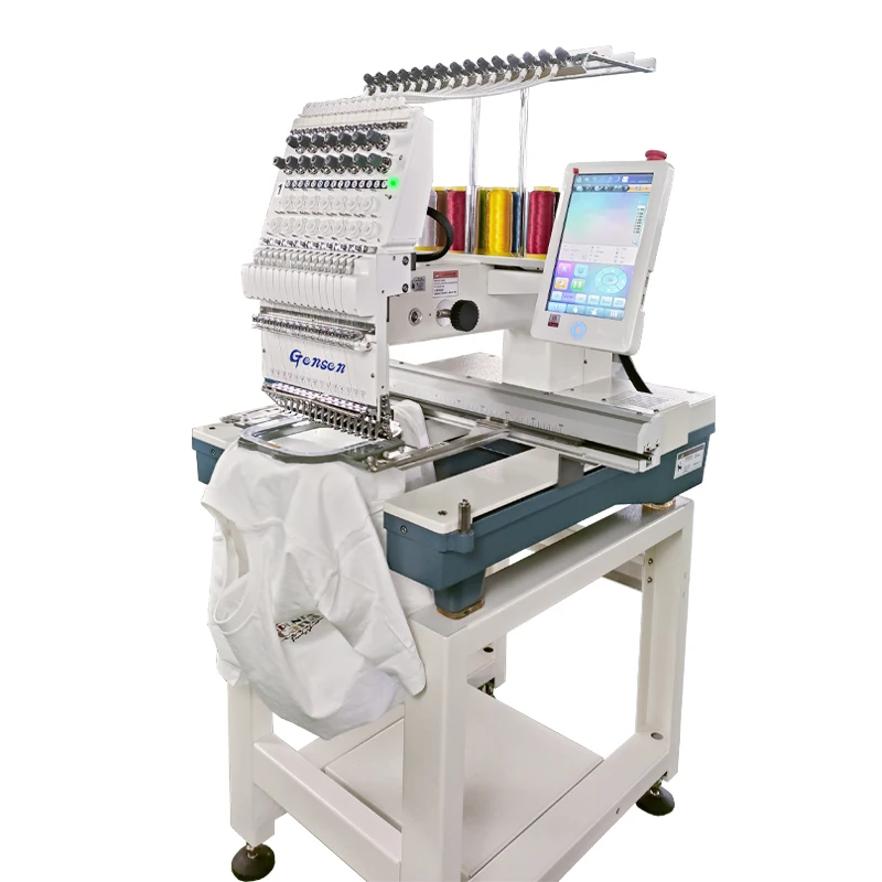 Factory Wholesale 12 15 Needles/colors Caps Shirts 3D logo Embroidery Machines Single Head Computerized with Cheap Price