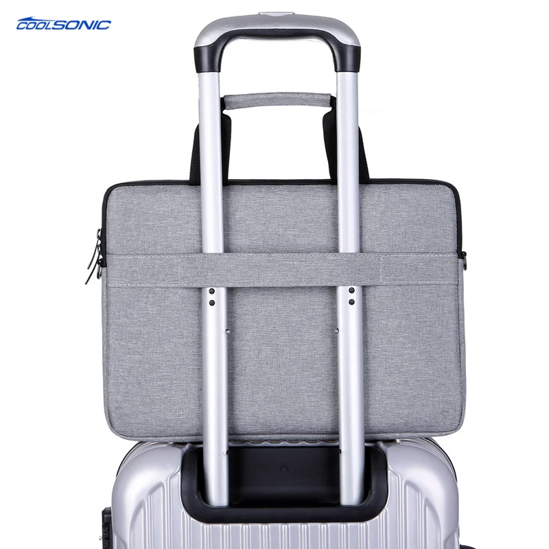 Custom Printed Logo 13 14 15 Inch Lightweight Laptop Shoulder Bag Protective Vertical Laptop Bag With Strap For Luggage